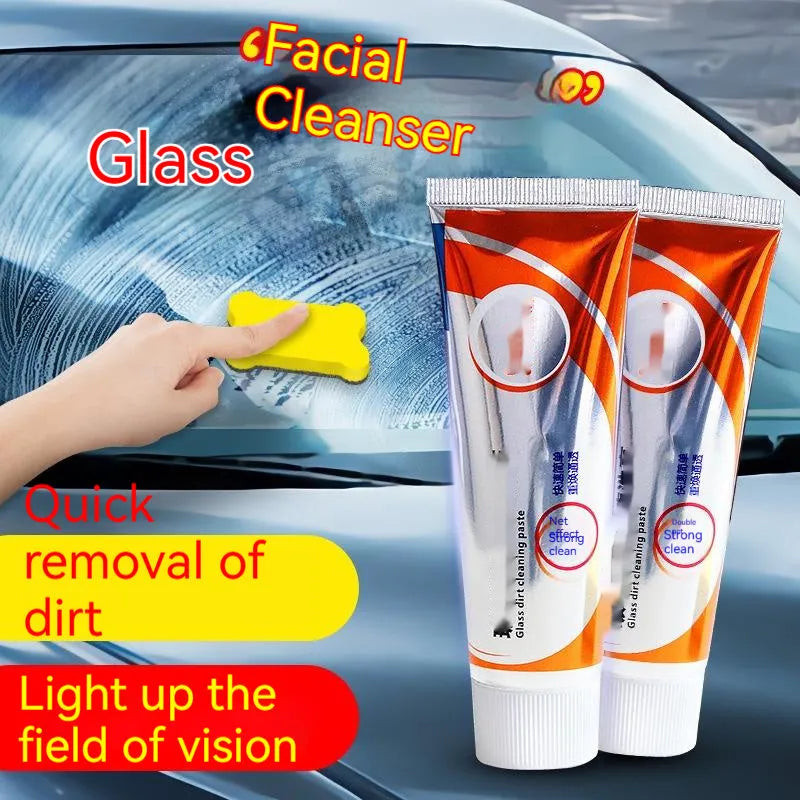 White 65ml car windshield cleaning paste in compact packaging for oil stain removal