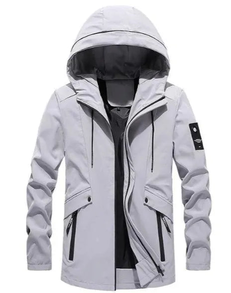 Men's chemical fibre blend jacket in black, green or grey, sizes L to 4XL