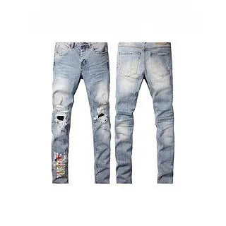 Black men's slim fit skinny jeans with straight leg pencil pants cut and button fly