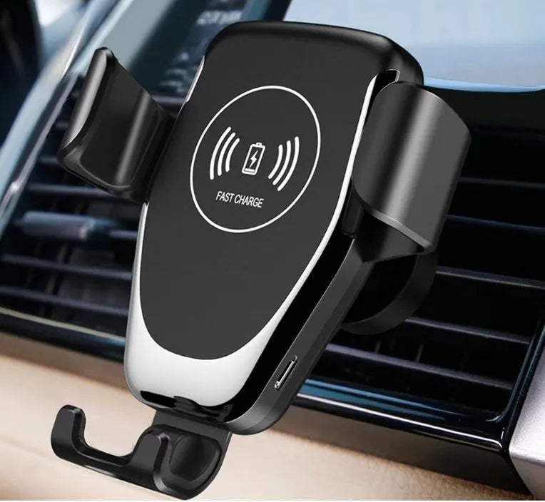 Car wireless charger with automatic clamping, 18W fast charging, black or white colour, for iPhone models