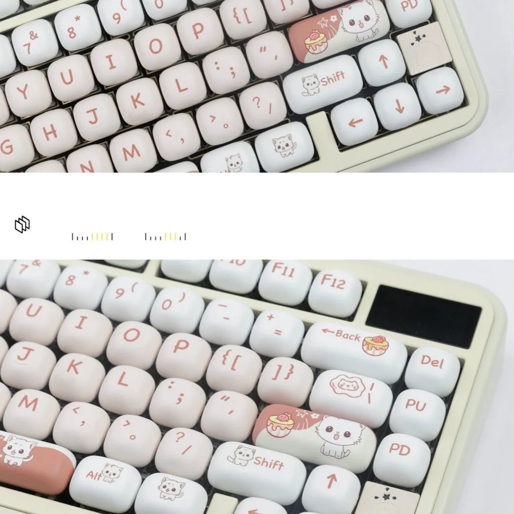 Cartoon cute dessert cat sublimation key cap for mechanical keyboards with colourful design