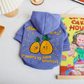 Blue and purple cartoon printed cotton pet hoodie with hooded design for dogs