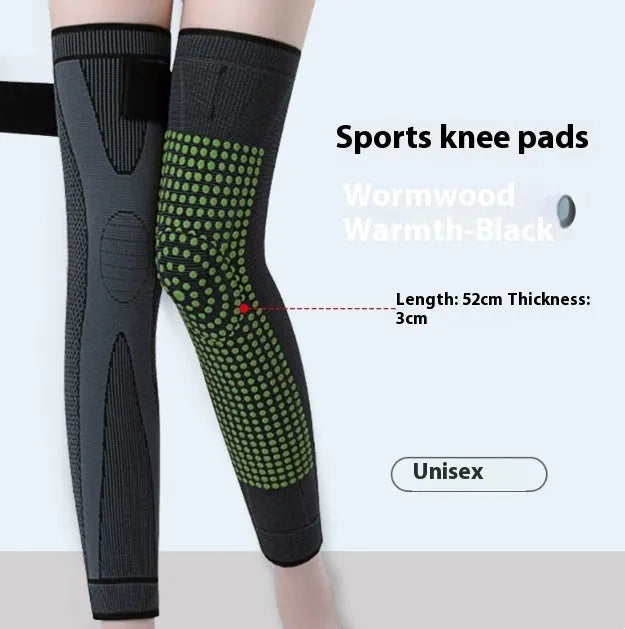 Self-heating knee pad with Argy Wormwood bandage in black, green or orange, sizes M L XL, one pair