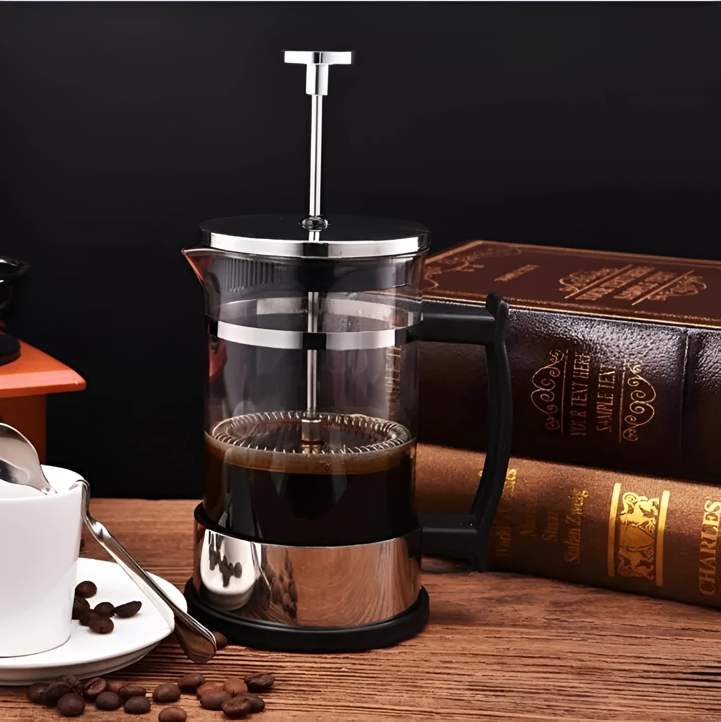 350ml manual coffee dripper kit with stainless steel filter and glass carafe