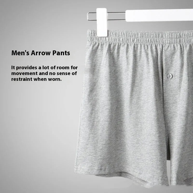 Men's high-waist cotton boxer shorts in light grey, navy blue, and black colours showing knitted fabric texture