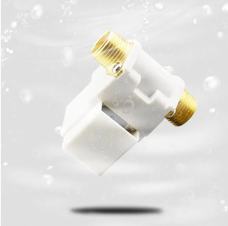 A04 DC12V water solenoid valve, normally closed pilot type, 4-point external screw, plastic body, copper joint