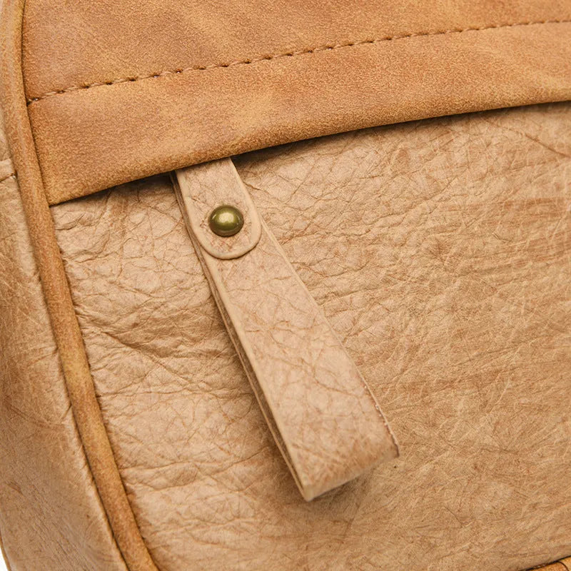 Men's paper crossbody bag in retro style available in black, brown, and silver colours