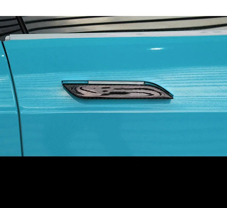 Carbon fibre door handle patches for Tesla Model S, set of four with adhesive backing for scratch protection