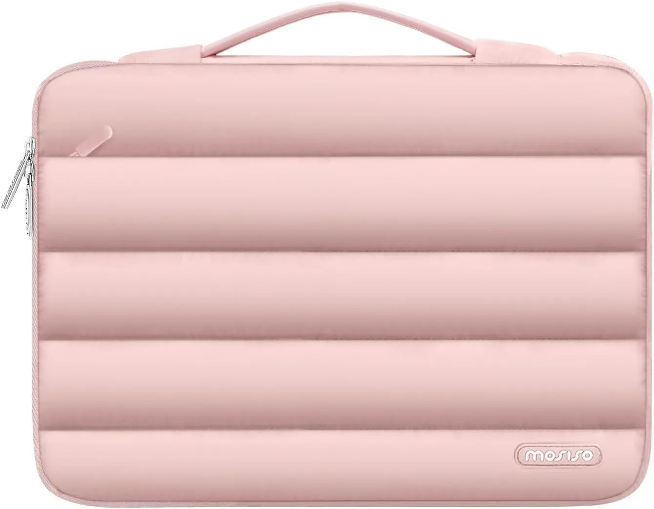 Velvet laptop storage bag with cotton down shrink compartment in black, pink, light brown or sand colour