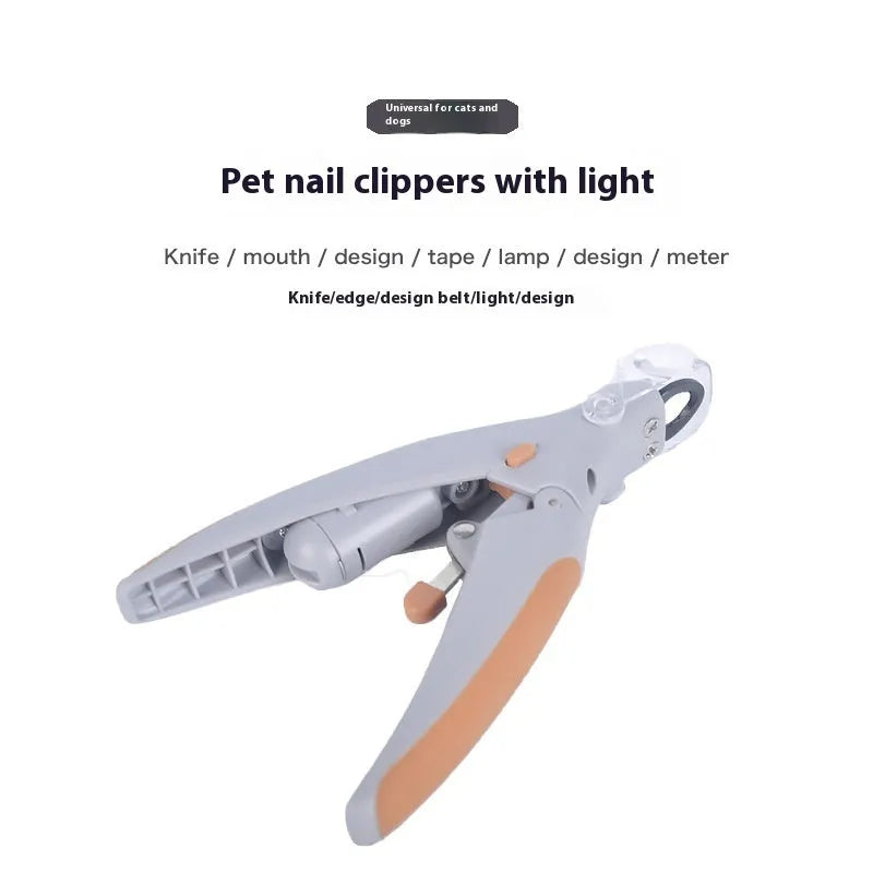 LED light dog nail trimmer with blood line imitation safety guard for pet grooming