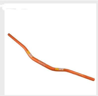 Orange aluminium alloy scrambling motorcycle handlebar with 28mm clamp, shown from the side