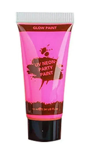 25ml tubes of neon face and body paint in six colours: red, yellow, green, purple, orange, pink