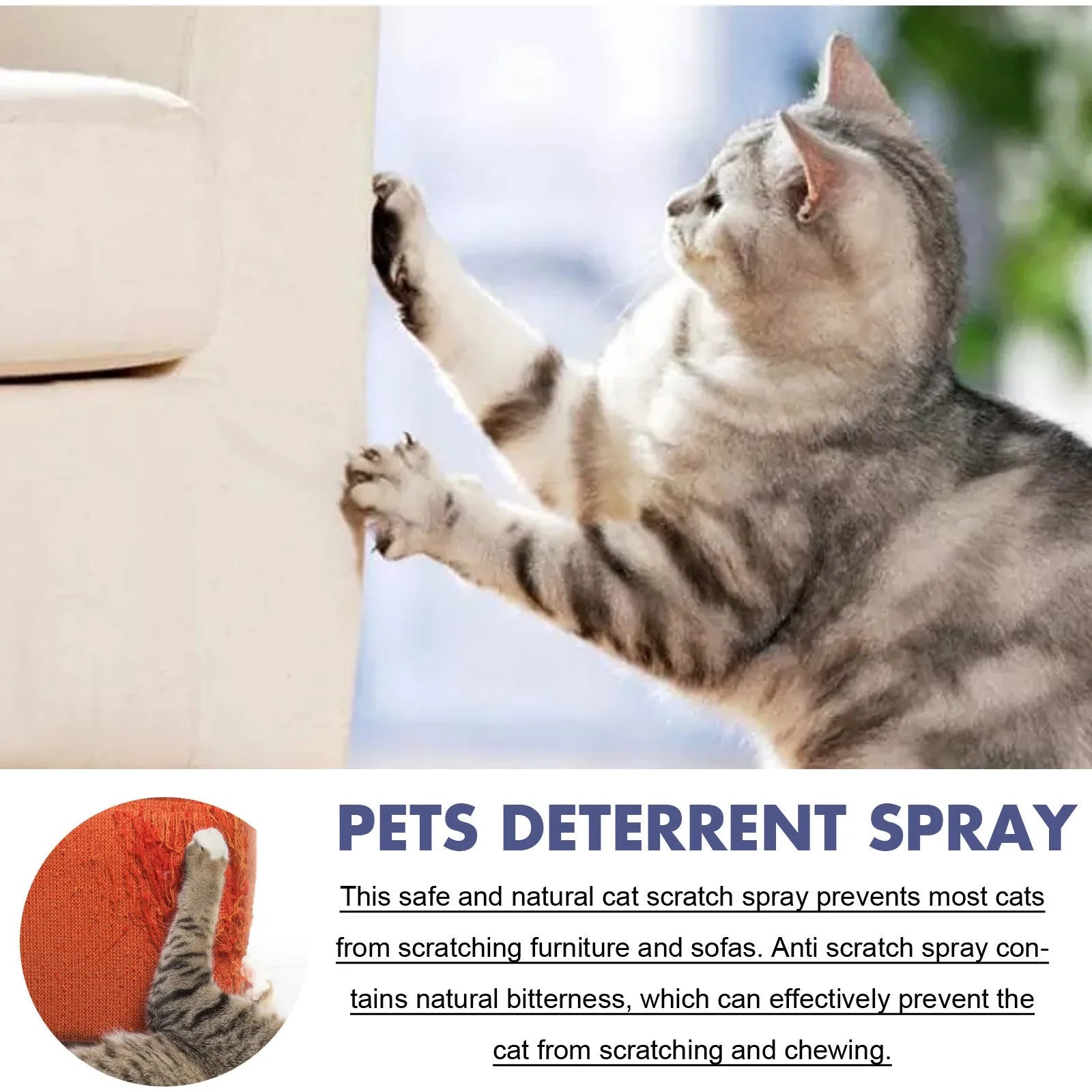 50ml pet anti-scratch spray bottle for dogs and cats to protect doors and sofas