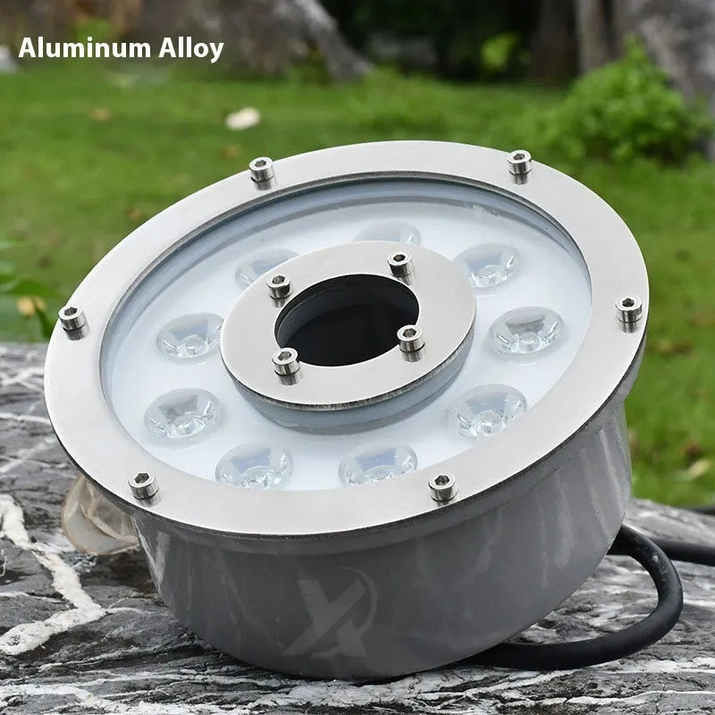Aluminium alloy underwater lamp for garden and courtyard lighting with 12W power
