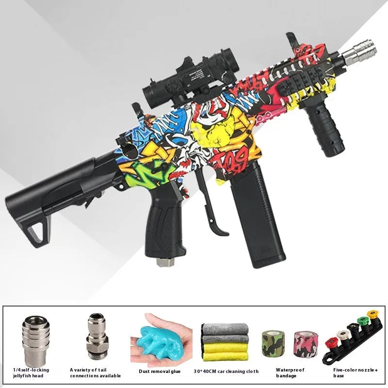 High pressure car washing gun with stainless steel head, ABS handle, 1100g weight and PA foam lance option