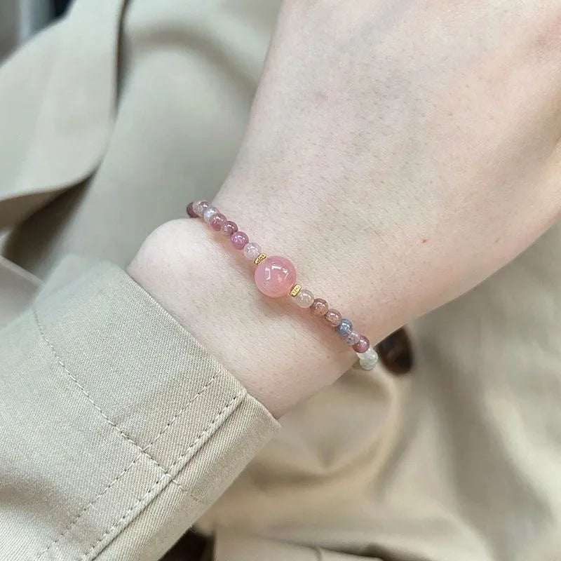 Women's geometric crystal bracelet with electroplated finish in various colour options