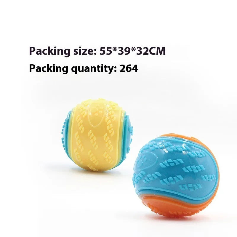 TPR rubber dog training ball with sound core in multicolour options including luminous variants