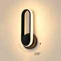 Rotatable acrylic LED wall lamp with metal iron body, 12 x 30 cm, black or white, for indoor bedside use