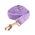 Four-piece cloth dog set showing collar, leash, bow, and vest for small to extra large dogs