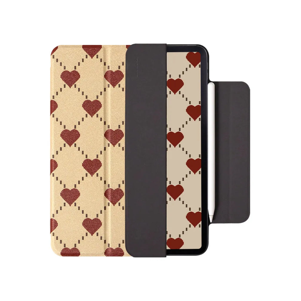 Magnetic polyurethane protective case for iPad Air 4 and 5 tablets showing attachment system