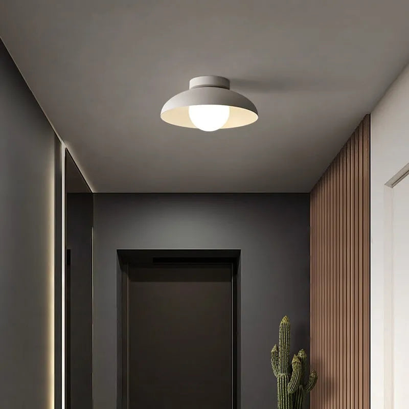 Modern Nordic style ceiling lamp with minimalist design in Moon White or Obsidian Black finish