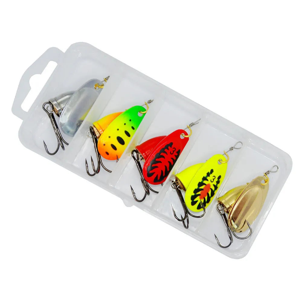 R Composite rotating sequins copper bell fishing lure in 3# size with multiple colour options including yellow green, gold mesh, and rose gold