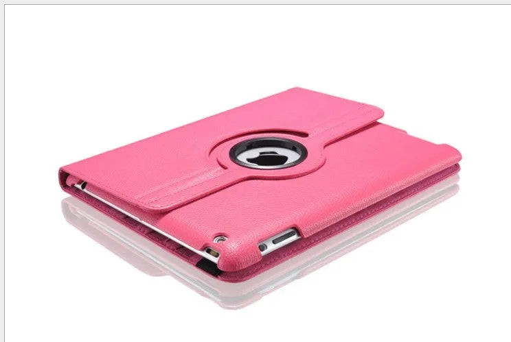PU leather iPad case in multiple colours showing clam shell design with sleep function for iPad 2 3 4 and iPad mini models