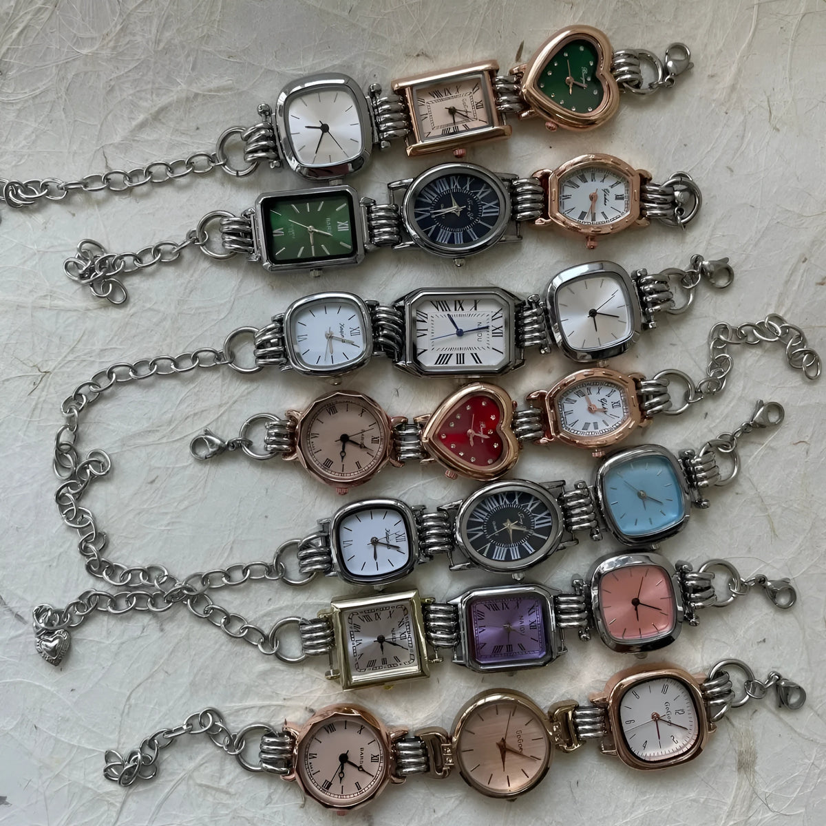 Purple vintage retro punk style men's watch with bracelet strap, one piece pack