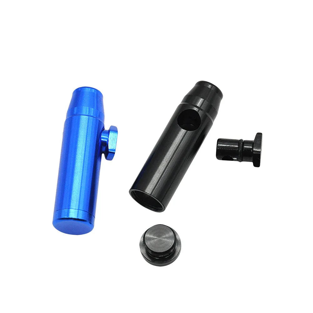 Aluminium alloy cigarette holder with bullet snuff pipe design in multiple colours.