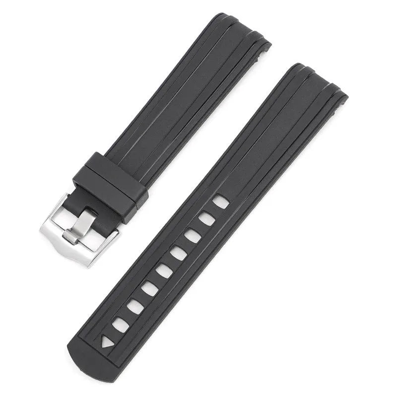 20mm original style watch strap with silver buckle in multiple colour options including black, blue, green, and pink.