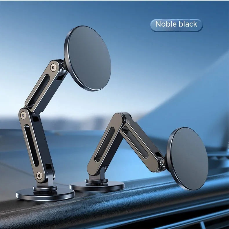 Magnetic car phone holder in moonlight silver or noble black, aluminium alloy, 360-degree rotating, 60x72x72mm