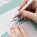 Art pen knife cutting board set with ruler and pen sharpener in choice of colours