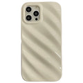 Nordic style pleated silicone iPhone case with laser detailing in silver colour.