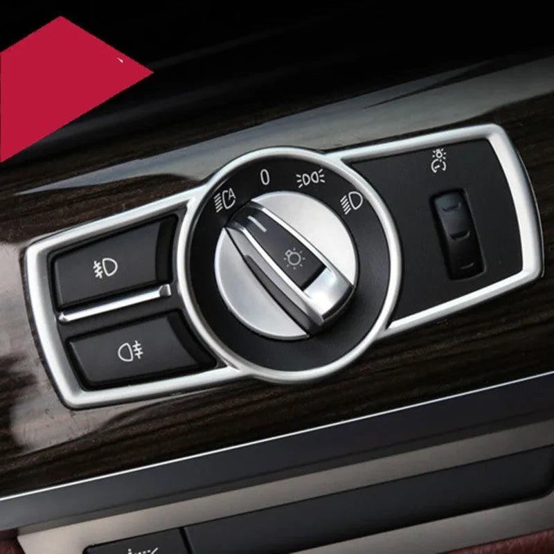Silver BMW headlight frame decorative strip for 5 Series 7 Series X3 X4 interior dashboard