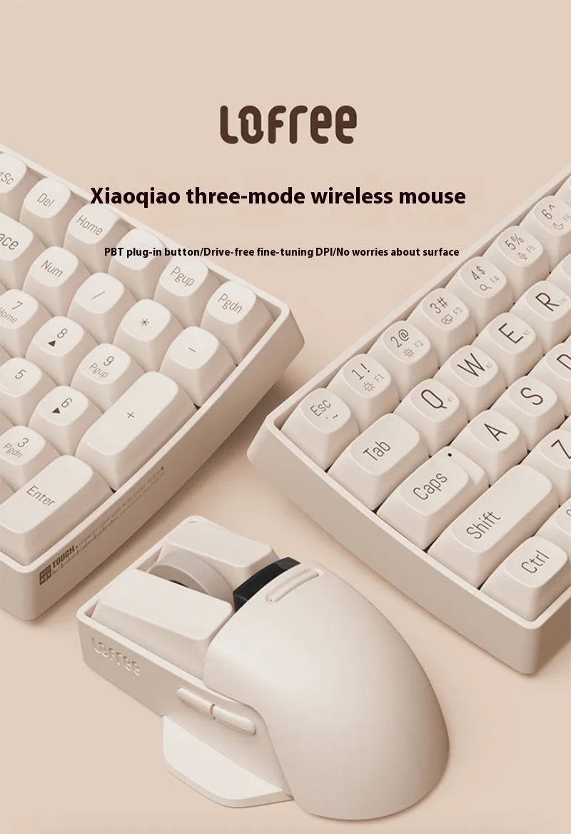 Xiaoqiao wireless computer mouse in tofu colour with ergonomic design and adjustable 4000dpi resolution