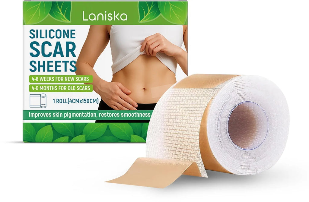 One roll of silicone scar sheet measuring 4cm wide by 150cm long for scar treatment