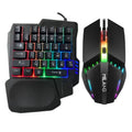 Single-handed mechanical keyboard and mouse set with 1.5m cable on desktop