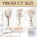 3-piece metal flowers wall art set in alloy with colour vase styles for country farmhouse decoration