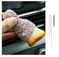 Car interior cleaning brush with soft PVC bristles in three colour options