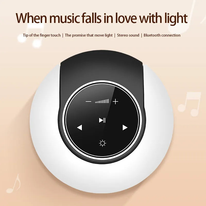 Creative Bluetooth desk lamp with speaker, folding design, and touch control for adjustable white, yellow, or blue light