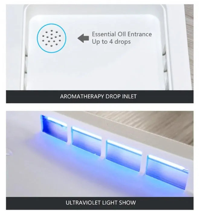 Blue UV phone steriliser box open, showing internal chamber for a mobile phone.