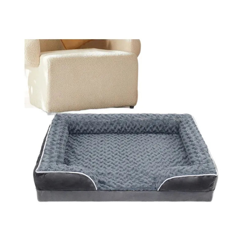 Waterproof dog kennel mat in grey or brown colours with removable washable cover