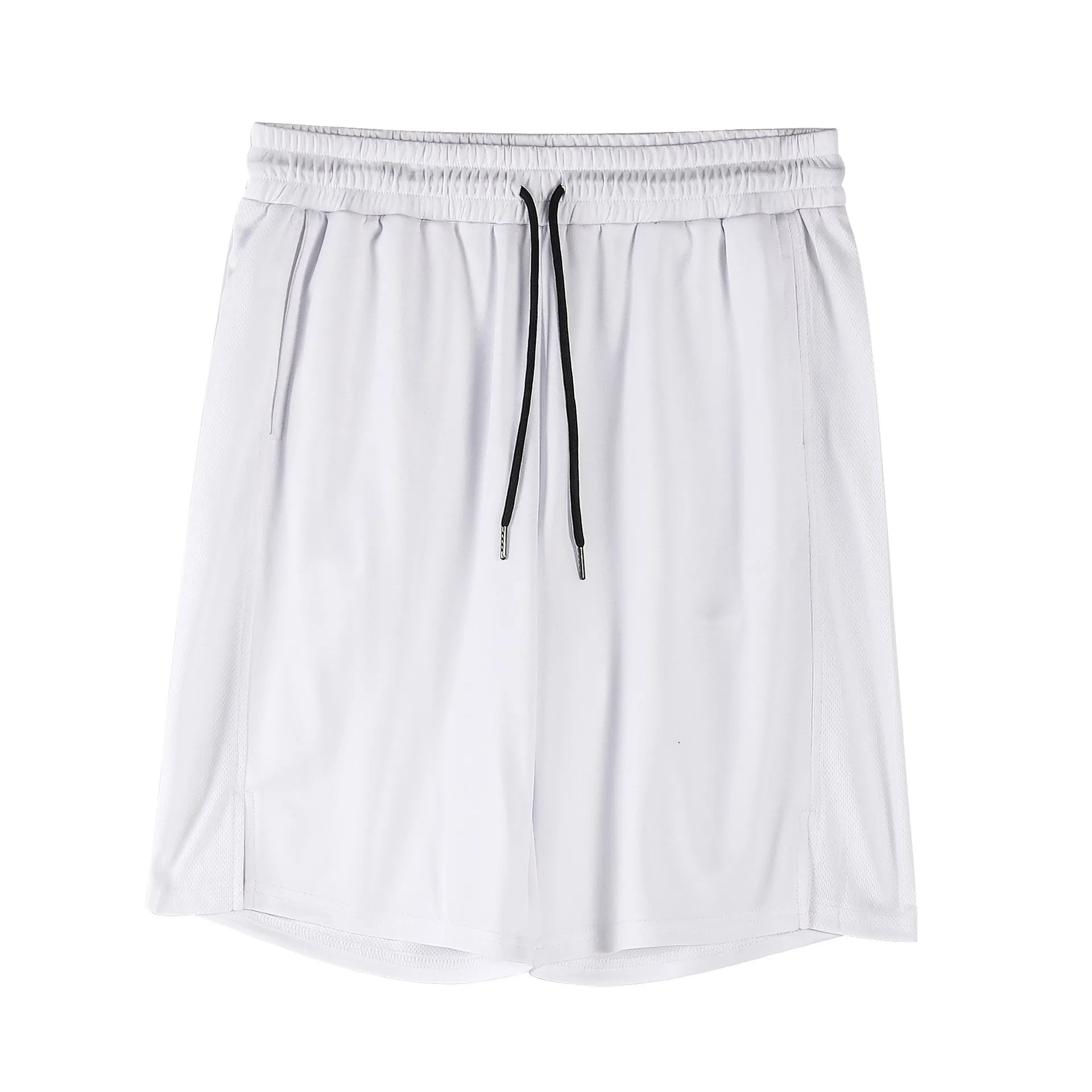 Men's quick-drying mesh shorts in black or white, loose fit for summer fitness