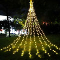 LED five-pointed star waterfall light, 1000 mm, PVC shell, IP44, warm white or four-colour, indoor outdoor decoration