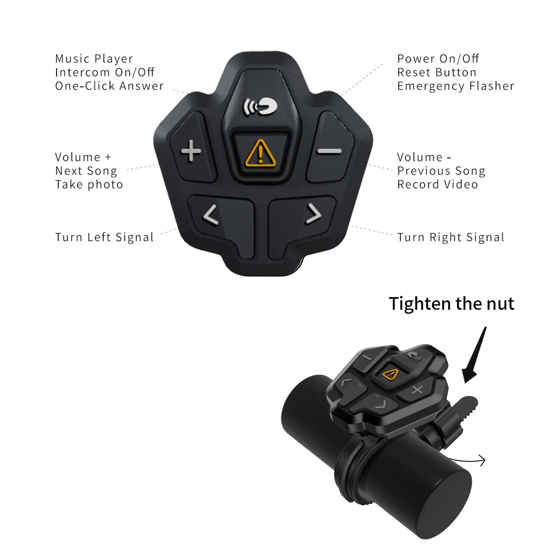 Black and grey smart cycling helmet with integrated warning lights and Bluetooth functionality