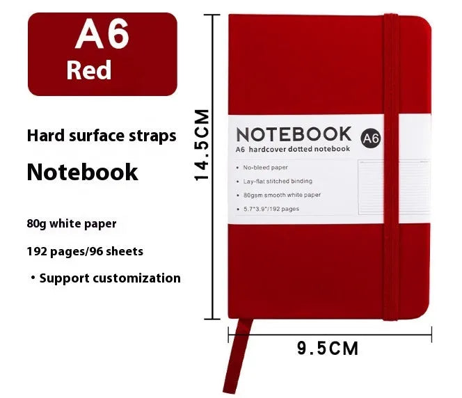 A5 PU leather strap diary with horizontal line pages in various colours including Marble Black and Skin Feeling Cyan