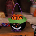 Halloween candy bag with pumpkin design, 16cm velvet trick-or-treat bag for children