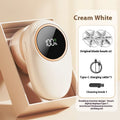 Digital display fur ball trimmer with configurable cutter heads in beige or purple colour options