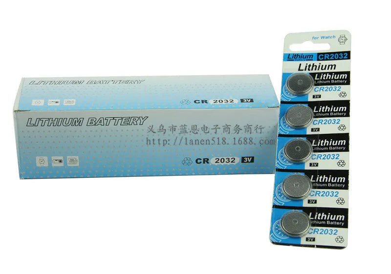 CR2032 lithium button battery with steel construction, 20.0mm diameter, for electronic scales and remote controls