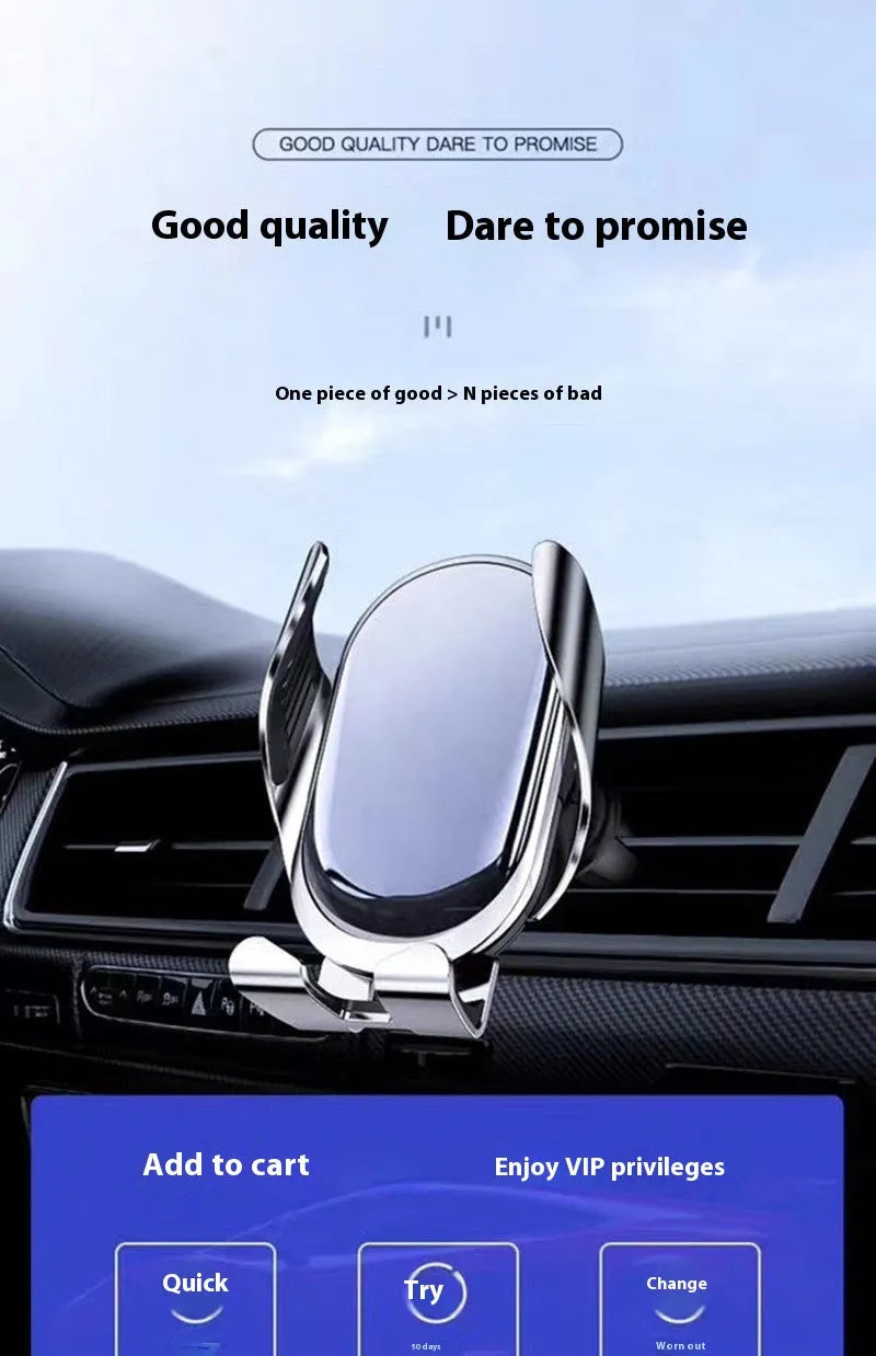 Silver portable plastic car phone holder with electric clamping mechanism, universal fit, compact design.